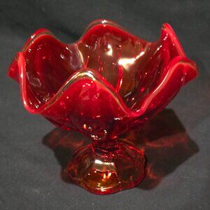 Vtg LE Smith 6 Point Swung Persimmon Dish